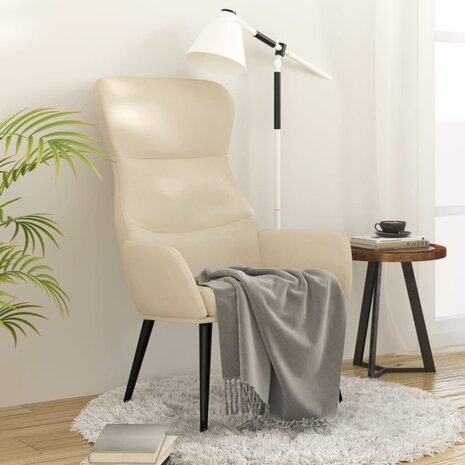 Relaxstoel stof crèmekleurig 1