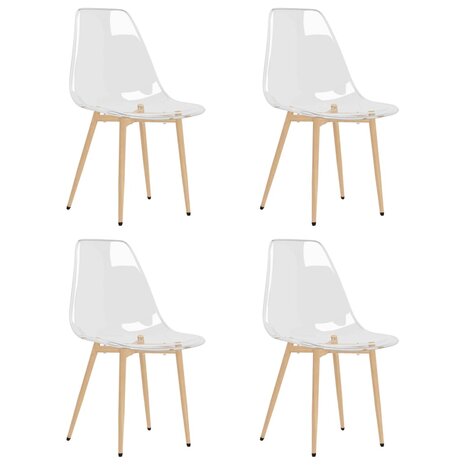 Eetkamerstoelen 4 st PET transparant 2