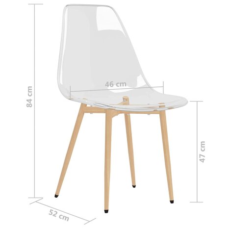 Eetkamerstoelen 4 st PET transparant 7