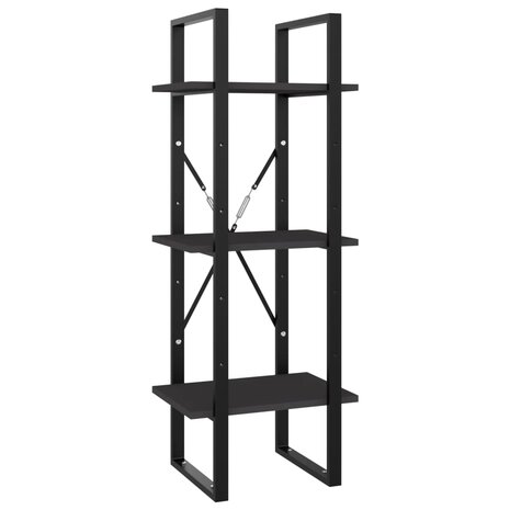 Boekenkast met 3 schappen 40x30x105 cm bewerkt hout grijs 2