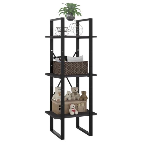 Boekenkast met 3 schappen 40x30x105 cm bewerkt hout grijs 5
