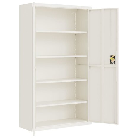 Archiefkast 105x40x180 cm staal wit 4