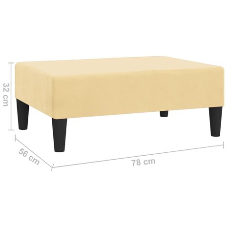 Voetenbank 78x56x32 cm fluweel crèmekleurig 6