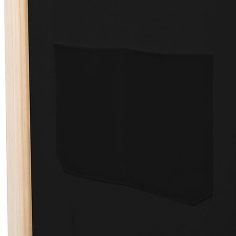 Kamerscherm met 3 panelen 120x170x4 cm stof zwart 7