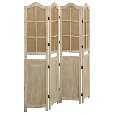 Kamerscherm met 4 panelen 140x165 cm stof bruin 1