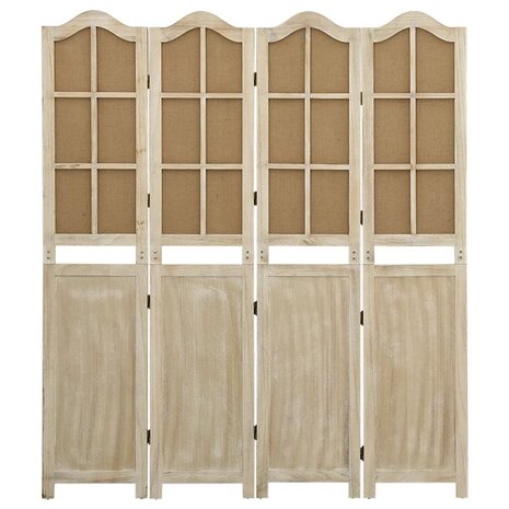 Kamerscherm met 4 panelen 140x165 cm stof bruin 2