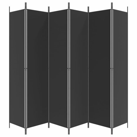 Kamerscherm met 6 panelen 300x220 cm stof zwart 4
