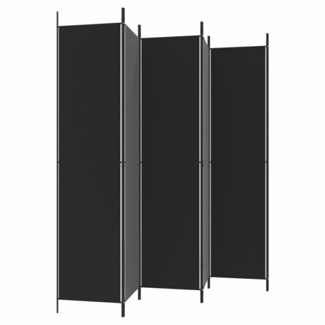 Kamerscherm met 6 panelen 300x220 cm stof zwart 5