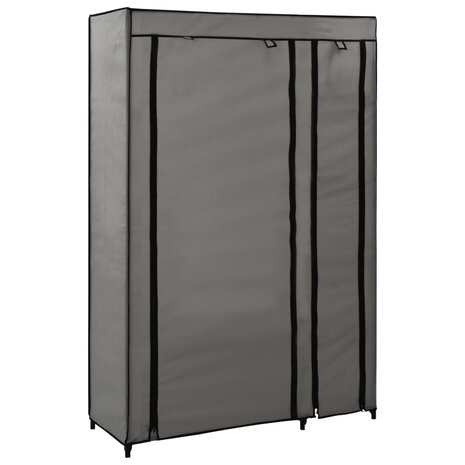 Kledingkast opvouwbaar 110x45x175 cm stof grijs 1