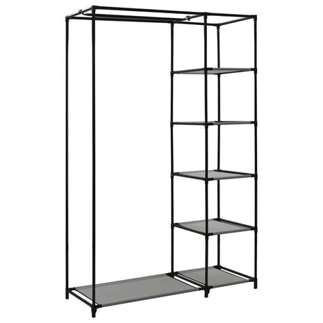 Kledingkast opvouwbaar 110x45x175 cm stof grijs 6