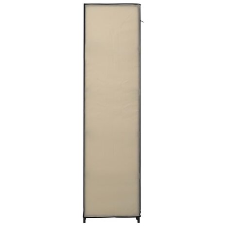 Kledingkast met vakken en stangen 150x45x176 cm stof crème 5