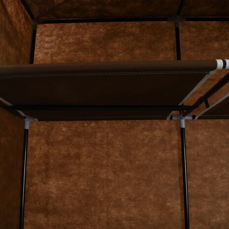 Kledingkast met vakken en stangen 150x45x175 cm stof bruin 8