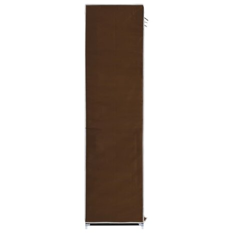 Kledingkast met vakken en stangen 150x45x175 cm stof bruin 9