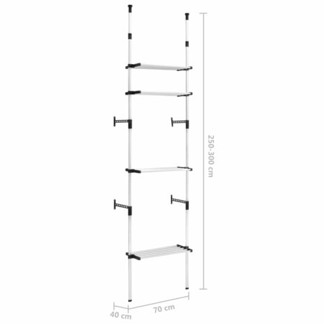 Kledingkastsysteem met schappen telescopisch aluminium 8