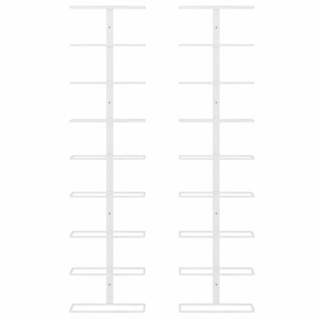 Wijnrekken 2 st wandmontage voor 9 flessen ijzer wit 4