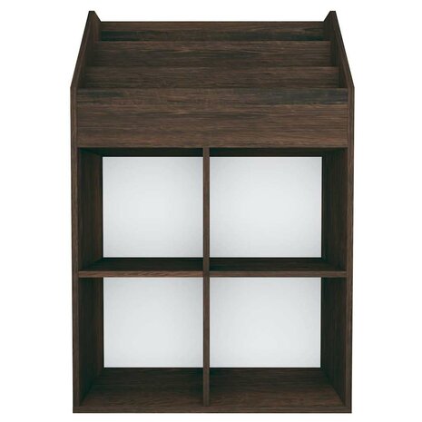 Kindertijdschriftenrek 71x30x114 cm bewerkt hout gerookt eiken 3