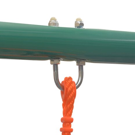 Schommelset met glijbaan en 3 zitjes oranje 3