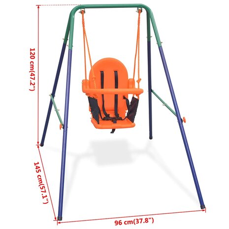 Peuterschommelset met veiligheidsharnas oranje 7