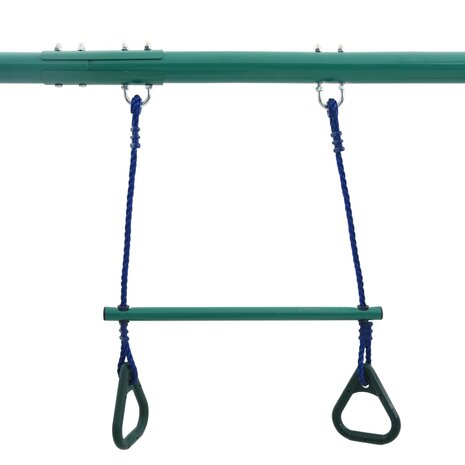 Schommelset met turnringen en 4 zitjes staal 8