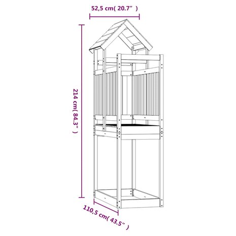 Speeltoren 52,5x110,5x214 cm massief douglashout 8