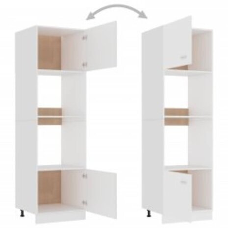 Magnetronkast 60x57x207 cm bewerkt hout wit 7