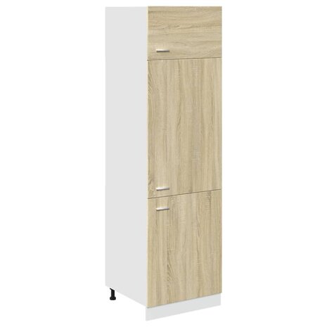 Koelkastkast 60x57x207 cm spaanplaat sonoma eikenkleurig 2