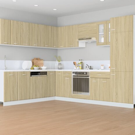 Koelkastkast 60x57x207 cm spaanplaat sonoma eikenkleurig 3
