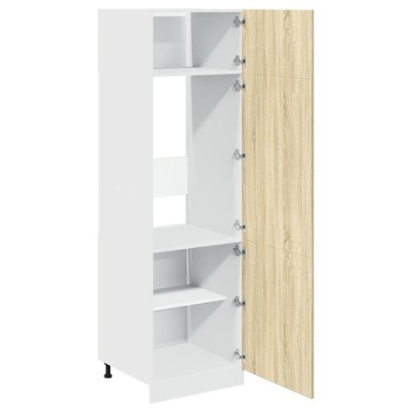 Koelkastkast 60x57x207 cm spaanplaat sonoma eikenkleurig 6