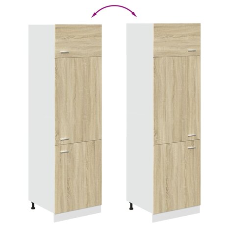 Koelkastkast 60x57x207 cm spaanplaat sonoma eikenkleurig 9