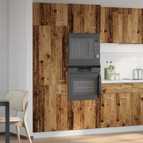 Koelkastkast 60x57x207 cm bewerkt hout oud houtkleurig 3