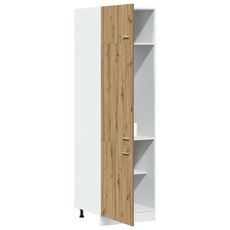 Koelkastkast 60x57x207 cm bewerkt hout artisanaal eikenkleurig 4