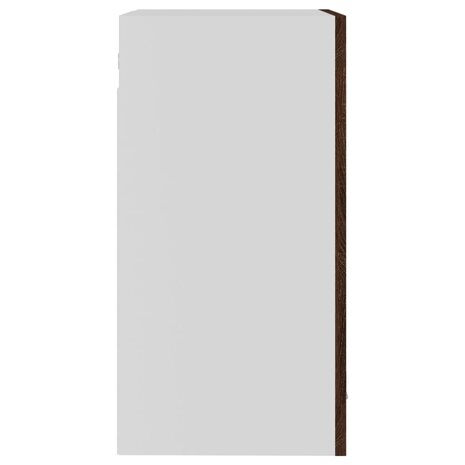 Wandkast 40x31x60 cm glas en bewerkt hout bruin eikenkleur 7