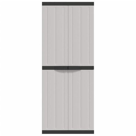 Tuinkast 65x37x165 cm polypropeen grijs en zwart 4
