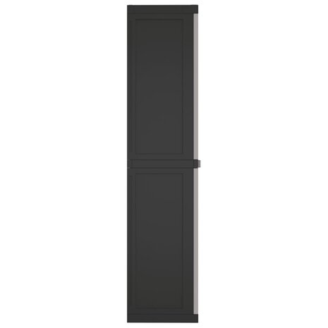 Tuinkast 65x37x165 cm polypropeen grijs en zwart 5