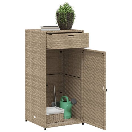 Tuinkast 55x55x111 cm poly rattan beige 5
