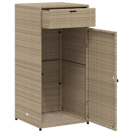 Tuinkast 55x55x111 cm poly rattan beige 6