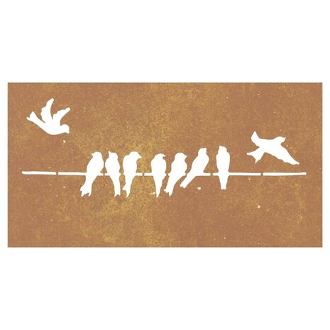 Wanddecoratie tuin vogelontwerp 105x55 cm cortenstaal 4