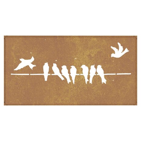 Wanddecoratie tuin vogelontwerp 105x55 cm cortenstaal 5