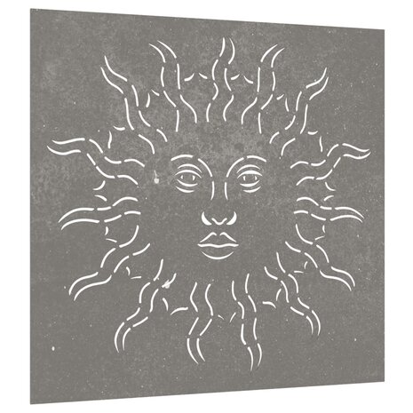 Wanddecoratie tuin zonontwerp 55x55 cm cortenstaal 3