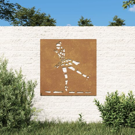 Wanddecoratie tuin balletdanserontwerp 55x55 cm cortenstaal 1