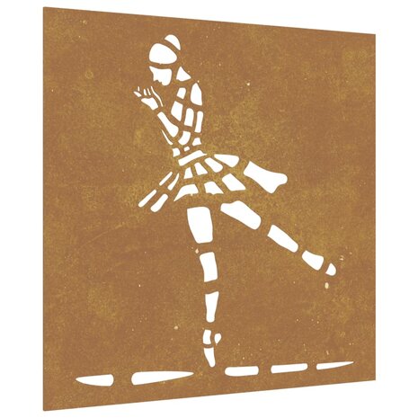 Wanddecoratie tuin balletdanserontwerp 55x55 cm cortenstaal 2