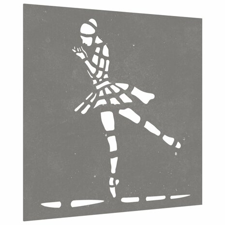 Wanddecoratie tuin balletdanserontwerp 55x55 cm cortenstaal 3