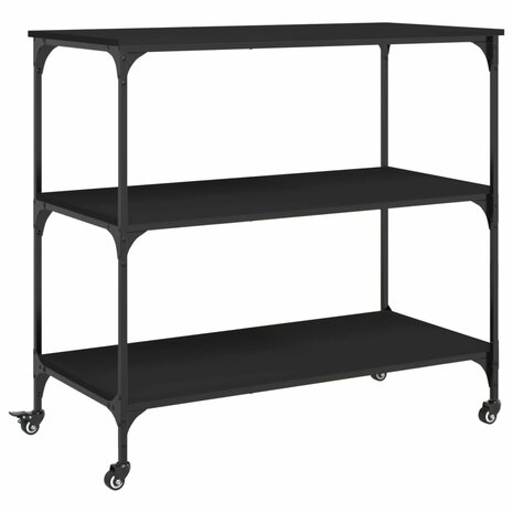 Keukentrolley 102x50x95 cm bewerkt hout zwart 2