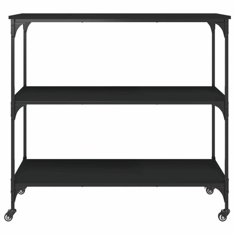 Keukentrolley 102x50x95 cm bewerkt hout zwart 7