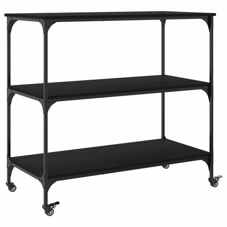 Keukentrolley 102x50x95 cm bewerkt hout zwart 9