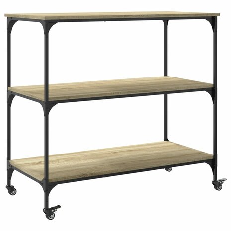 Keukentrolley 102x50x95 cm bewerkt hout sonoma eikenkleurig 9