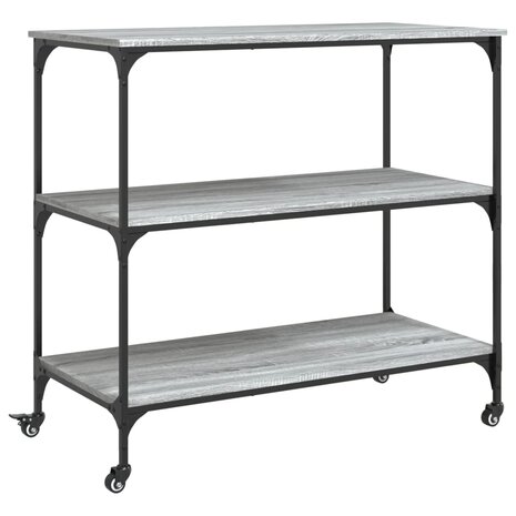 Keukentrolley 102x50x95 cm bewerkt hout grijs sonoma eiken 2