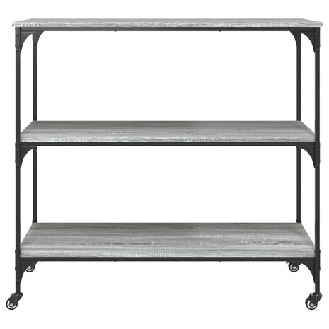 Keukentrolley 102x50x95 cm bewerkt hout grijs sonoma eiken 7