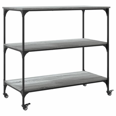 Keukentrolley 102x50x95 cm bewerkt hout grijs sonoma eiken 9