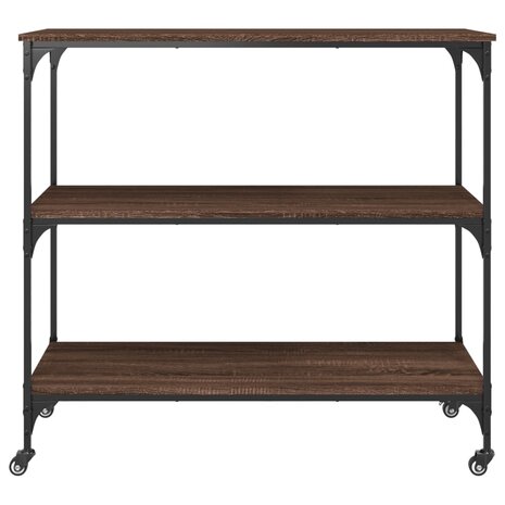 Keukentrolley 102x50x95 cm bewerkt hout bruin eikenkleurig 7